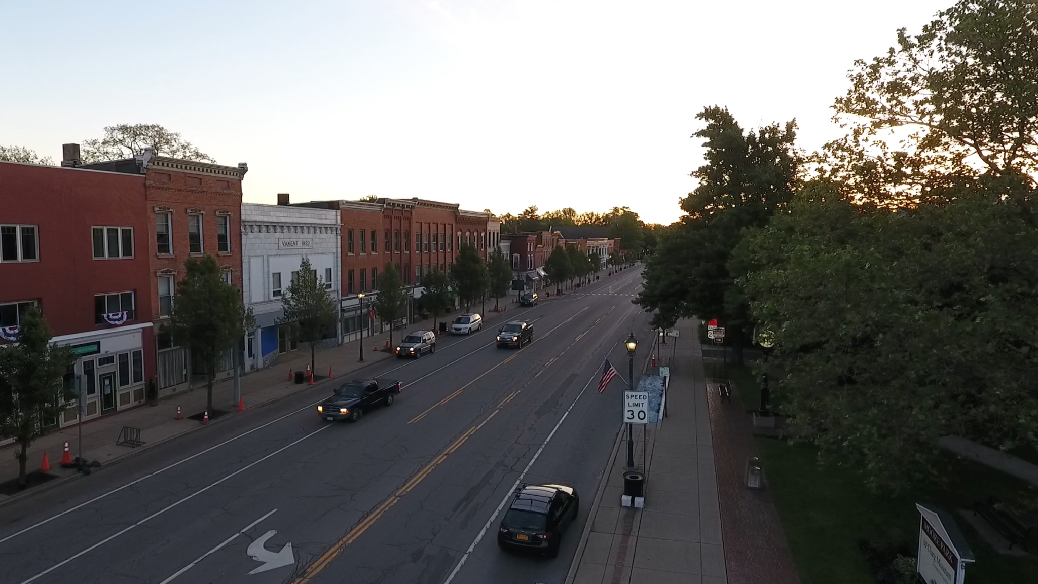 Above main street in Westfield