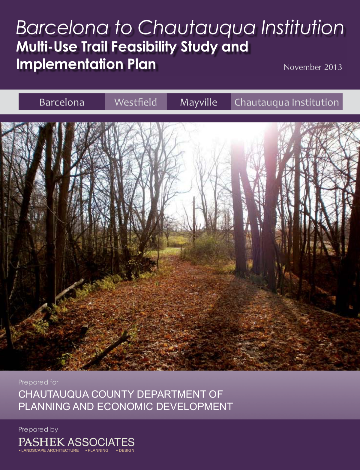 Barcelona to Chautauqua Institution Multi-Use Trail Feasibility Study and Implementation Plan