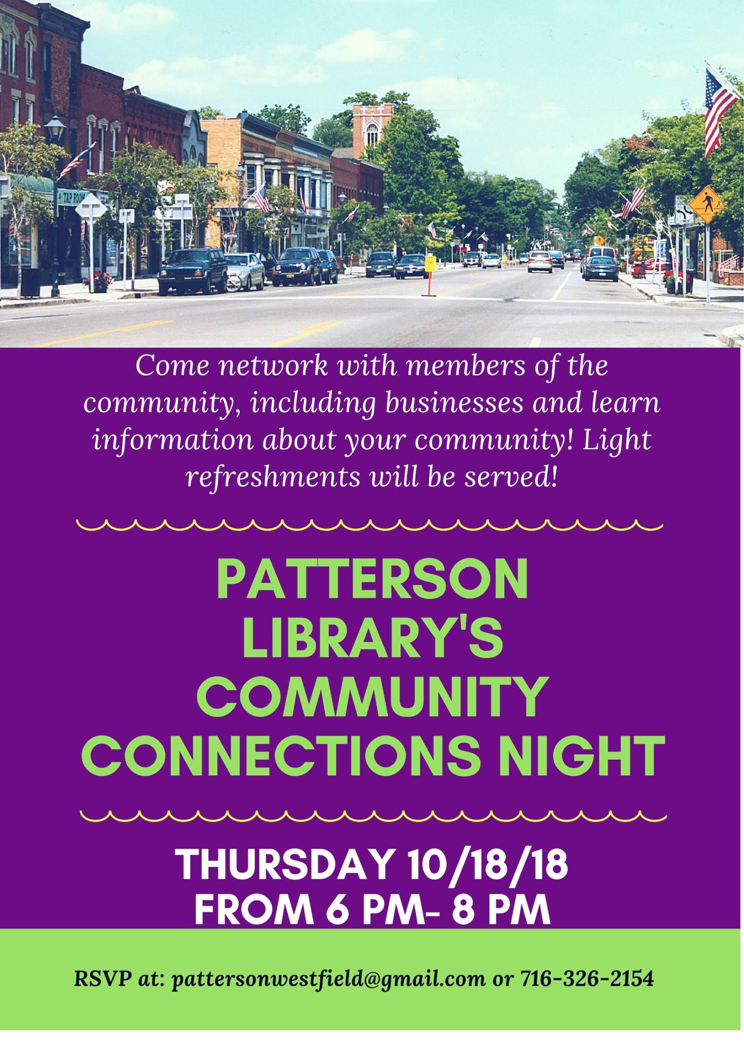 Patterson Library's Community Connections Night