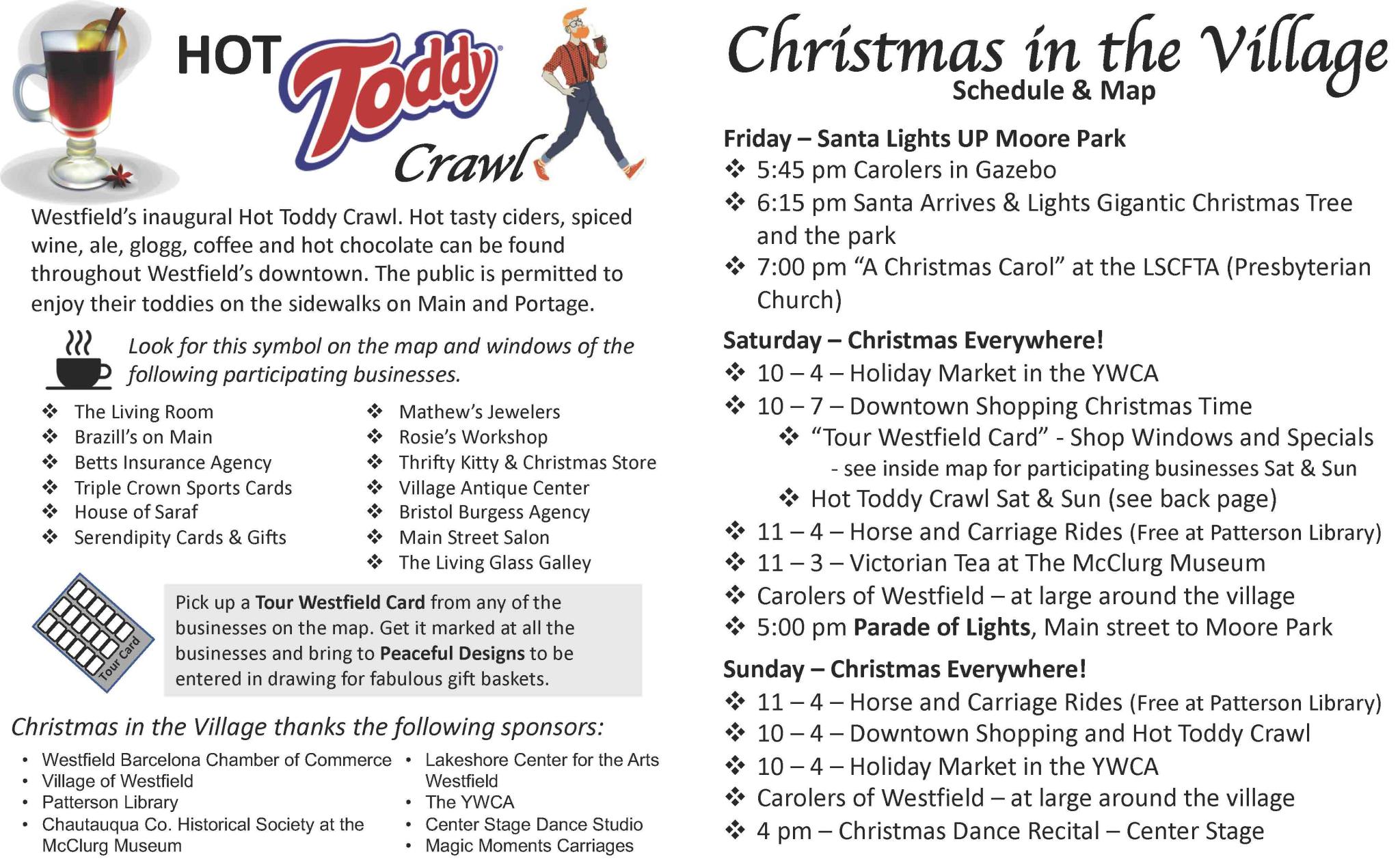 2018 Christmas In the Village Schedule & Map page 1