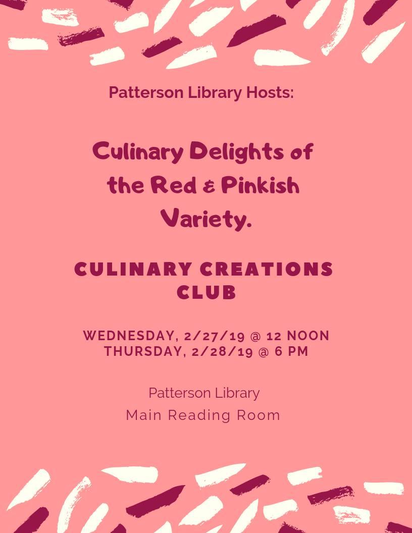 Culinary Creations Club Event Poster