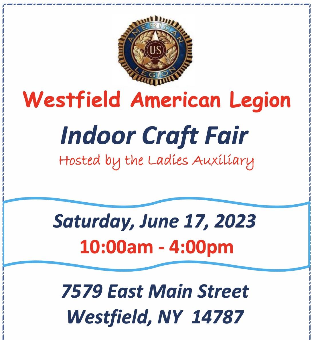 Westfield American Legion Indoor Craft Fair poster