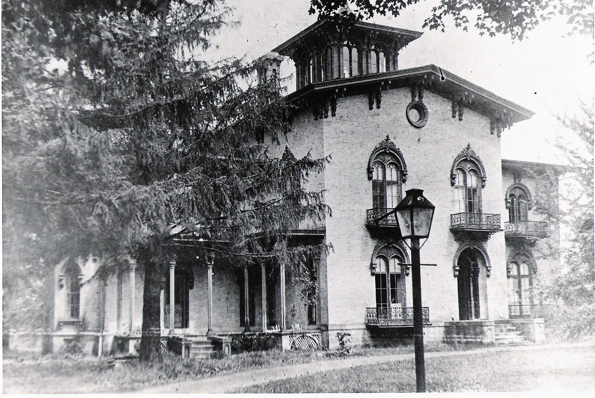 Knowlton Mansion, aka Holt House, circa 1898, that was located on the north side of East Main Street between Pearl and Holt streets, where Top’s is currently (2018) located. This home, built in 1855, has been identified as a station on the Underground Railroad in Westfield. Photo courtesy Patterson Library Archives