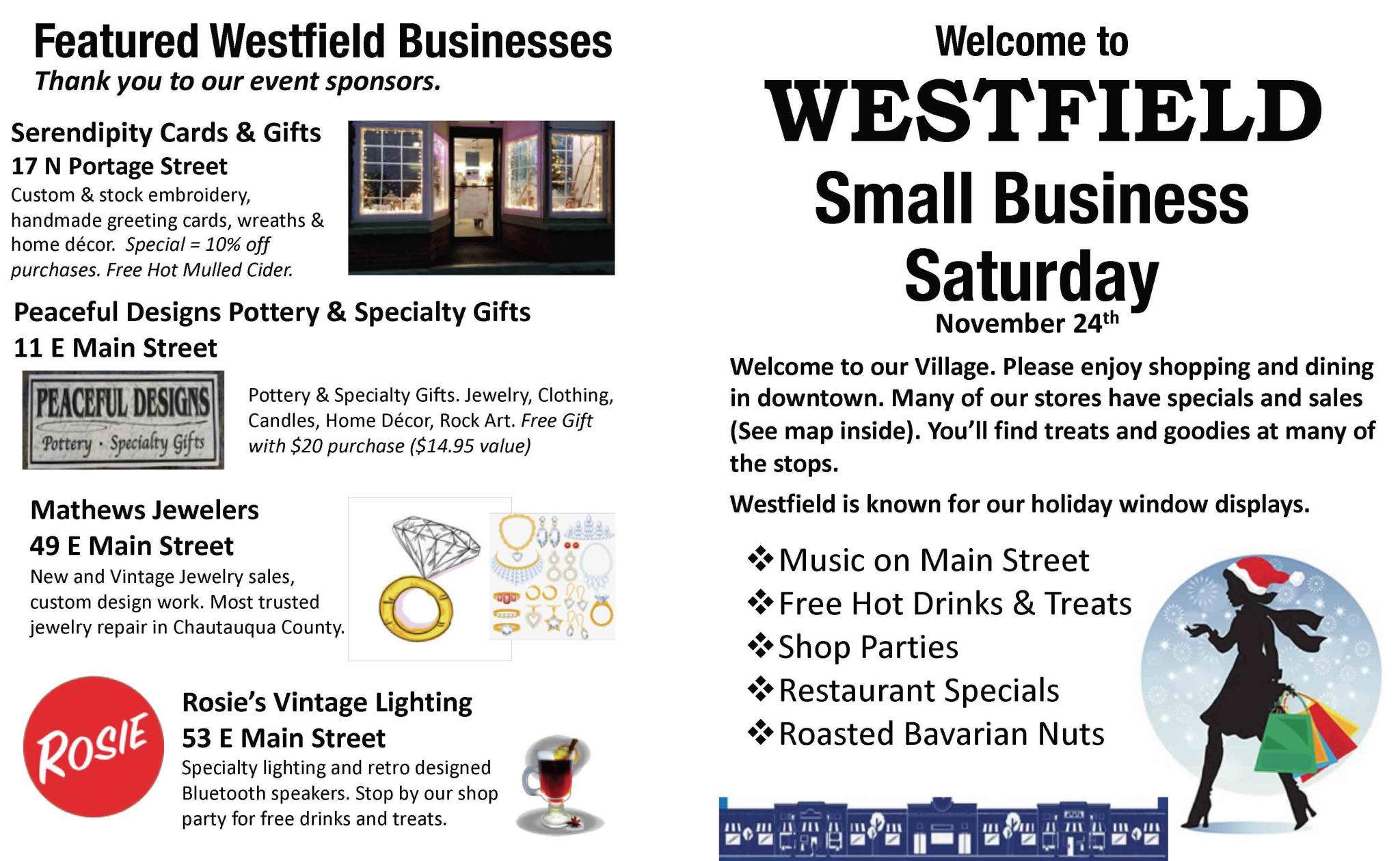 Small Business Saturday in the Village of Westfield