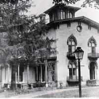 Knowlton Mansion, aka Holt House, circa 1898, that was located on the north side of East Main Street between Pearl and Holt streets, where Top’s is currently (2018) located. This home, built in 1855, has been identified as a station on the Underground Railroad in Westfield. Photo courtesy Patterson Library Archives
