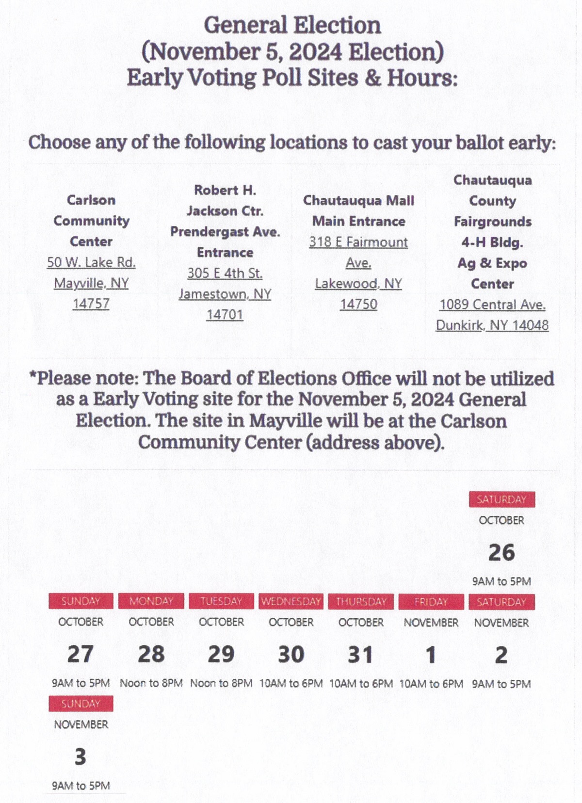 Polling locations